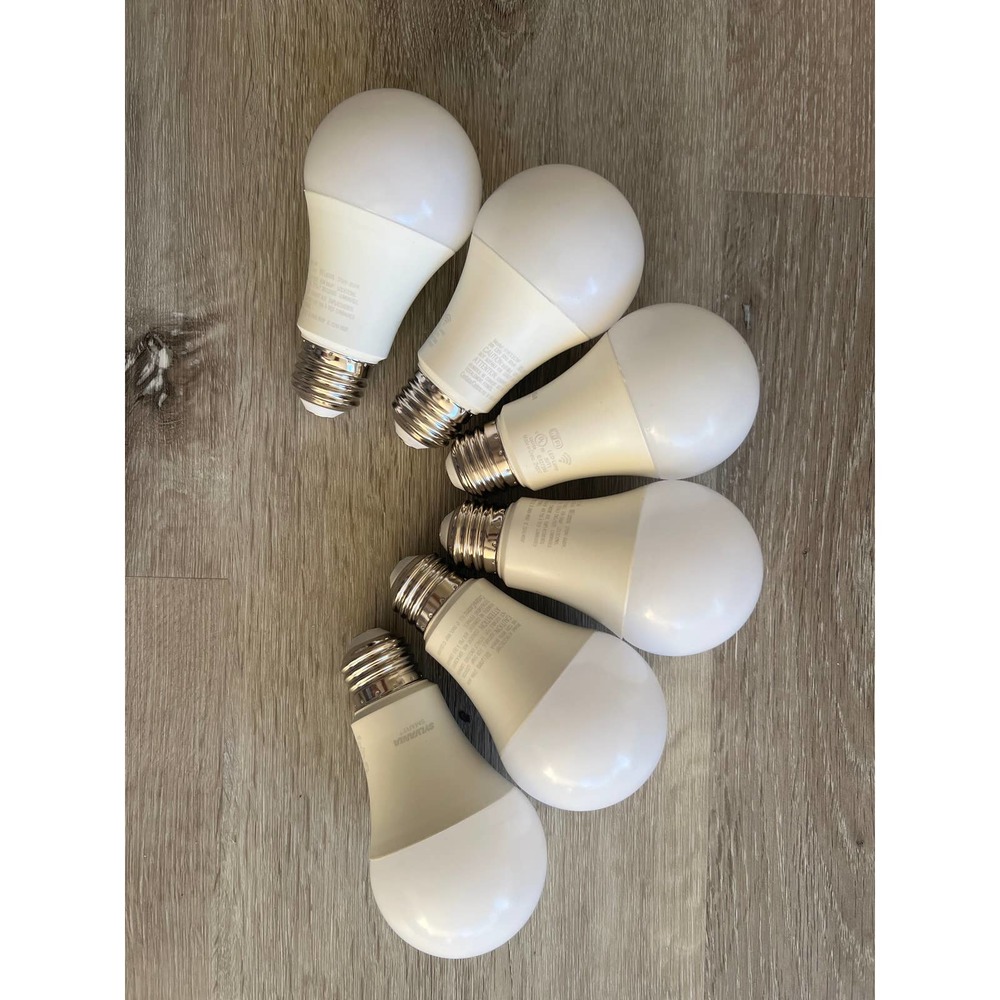 Set of 6 Sylvania Dimmable Smart LED A19 E26 Light Bulbs